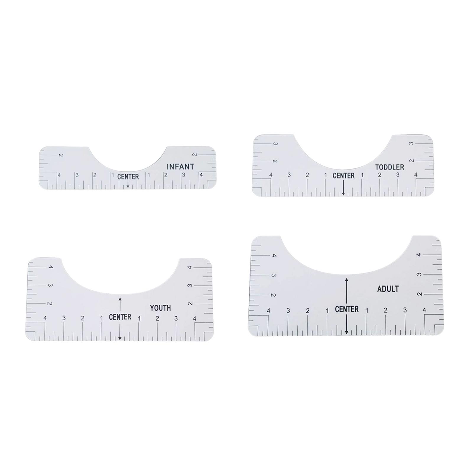 Set 4 Thước Đo May Mặc T-Shirt Kích Thước Người Lớn Pvc