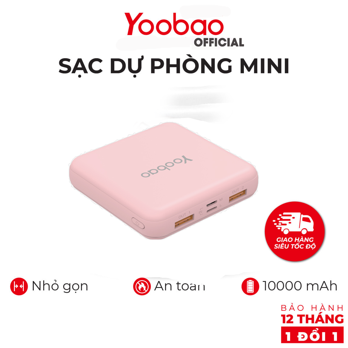 [HÀNG CHÍNH HÃNG] Sạc Dự Phòng Yoobao M4 Mini 10000mAh Pin Li-Polymer Cho điện Thoại, Máy Tính Bảng- Nhỏ gọn, tinh tế - màu xanh