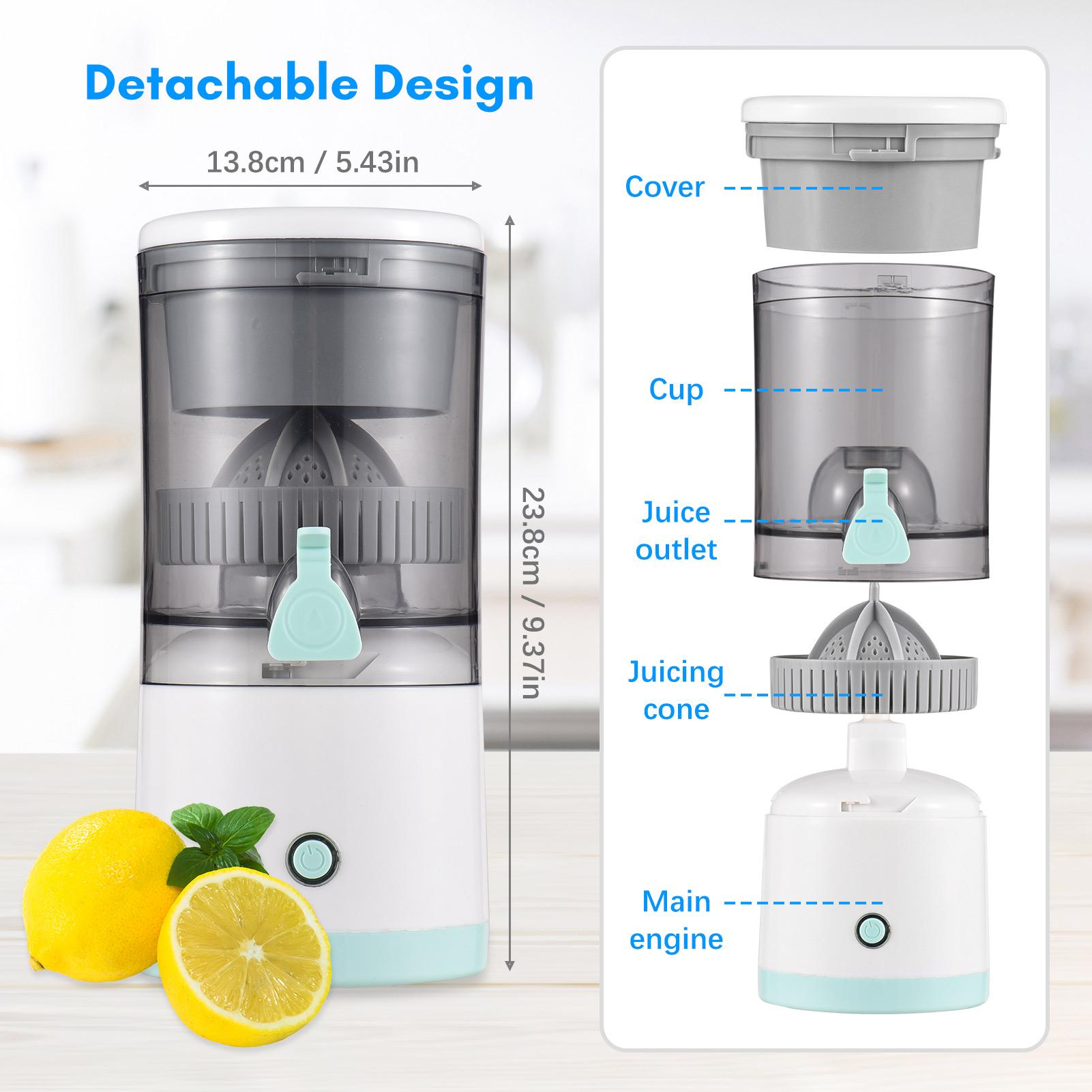 USB Powered Detachable Electric Juice Squeezer Portable Washable Citrus Juicer for Orange Lemon Apple Tomato Grape