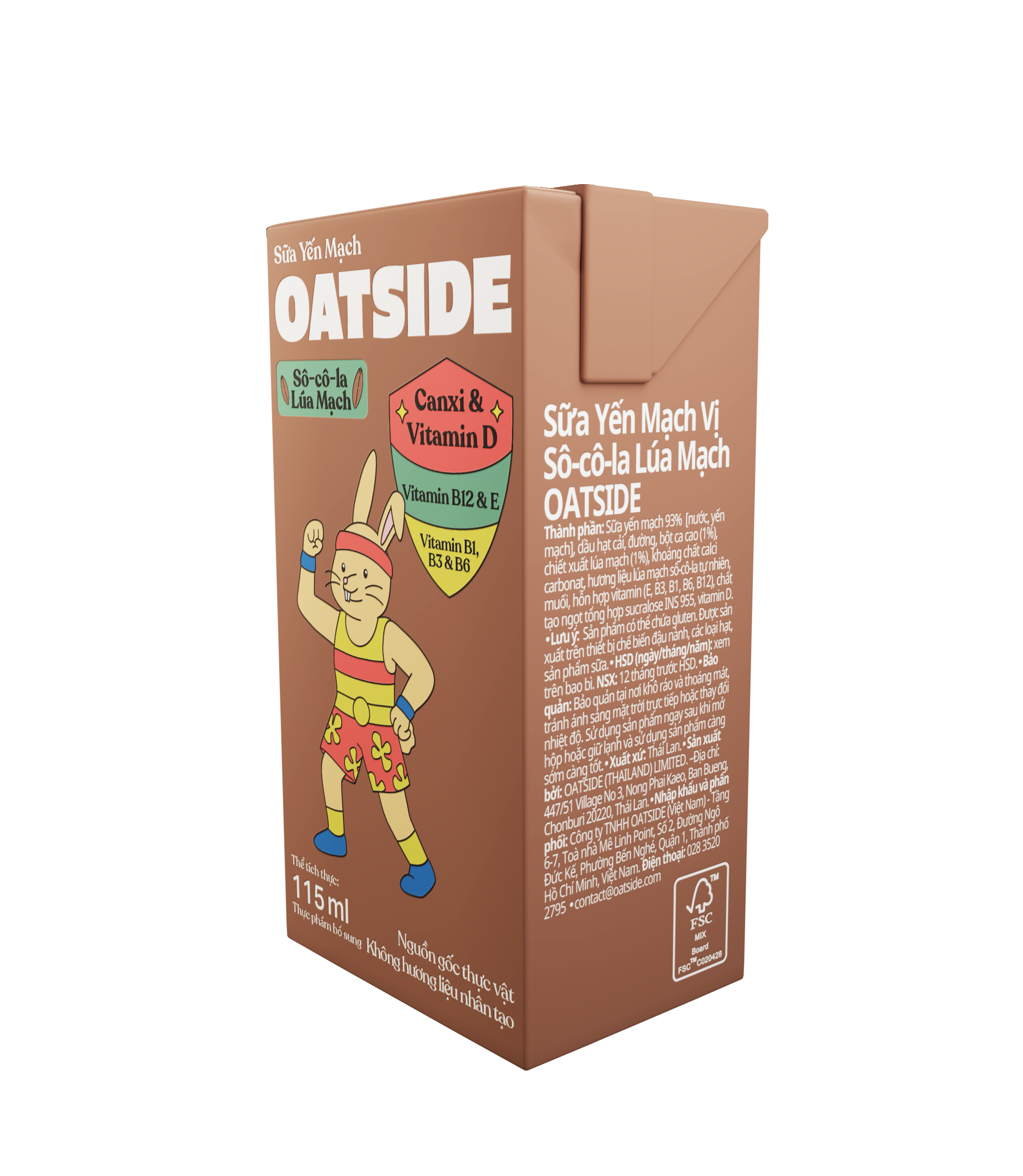 Thùng 40 hộp Sữa yến mạch OATSIDE vị Sô-cô-la Lúa Mạch 115ML