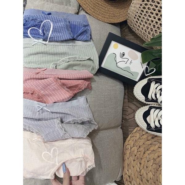 Set 5 chiếc Quần lót nữ xuất Nhật, quần chip nữ Cotton tăm co giãn 4 chiều