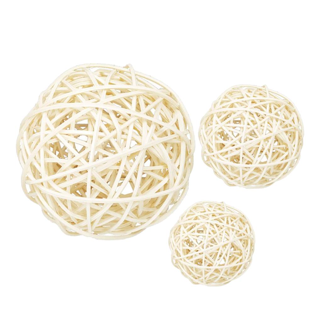 Set 3 Quả Cầu Mây Tự Nhiên Dùng Trang Trí Thủ Công Đa Năng