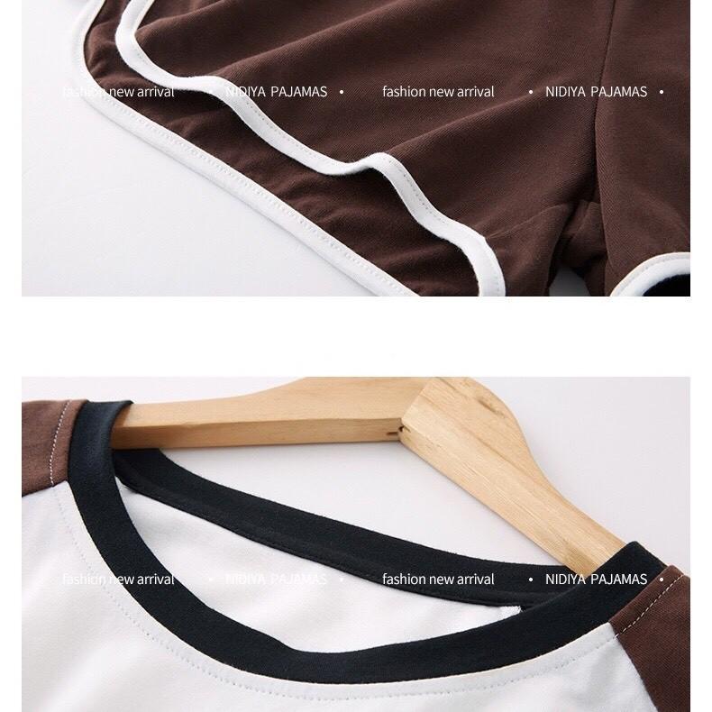 Đồ bộ mặc nhà nữ mùa hè thun cotton họa tiết chữ fish &chip