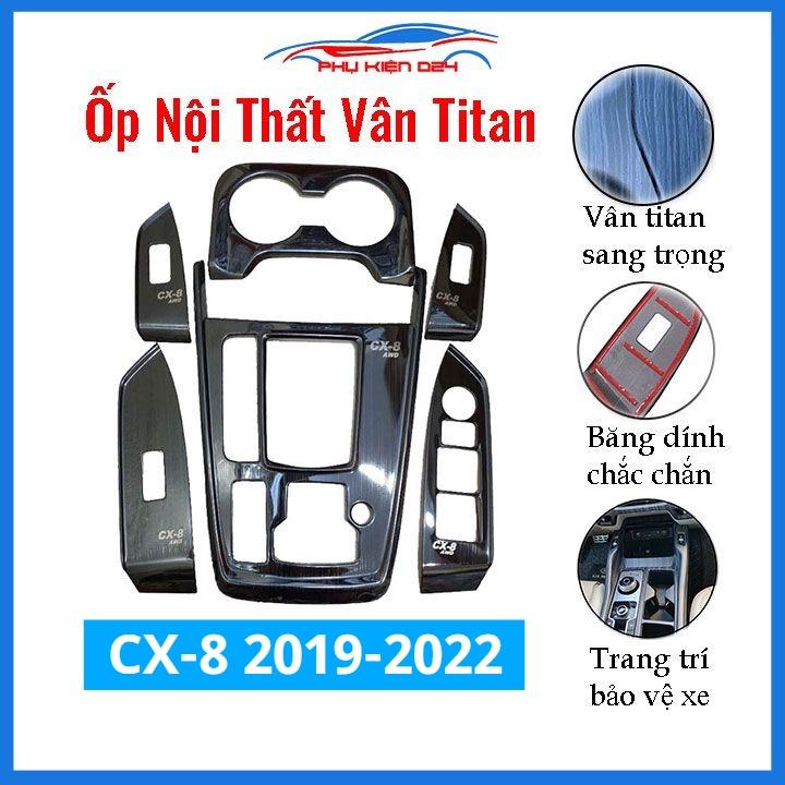 Ốp nội thất Mazda CX-8 CX8 2019-2020-2021-2022 vân Titan bảo vệ chống trầy xước và làm đẹp xe