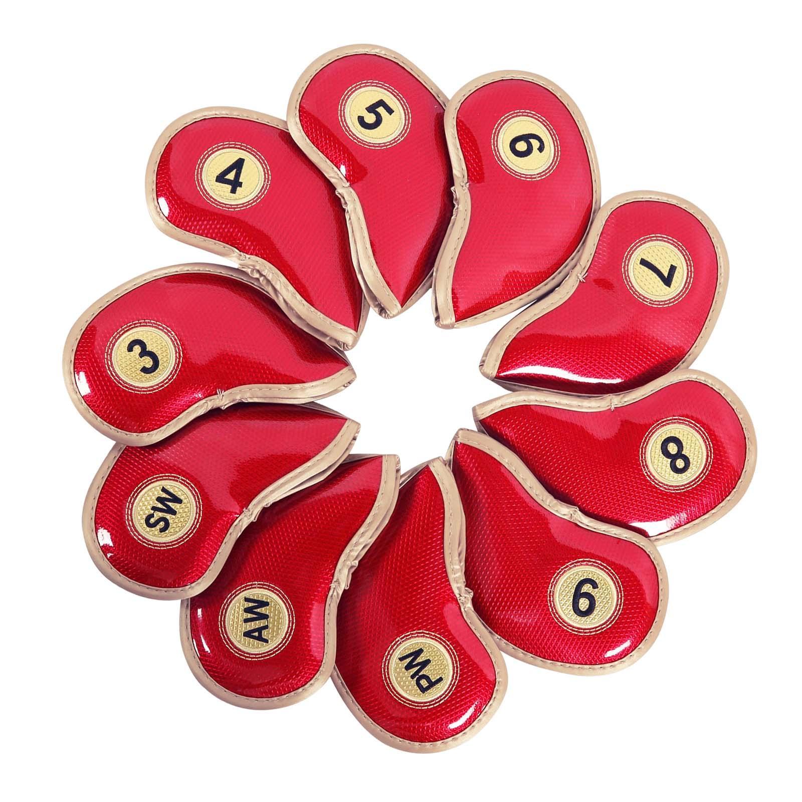 10Pcs Golf Iron Covers Set Golf Wedges Headcovers Sleeves Golf Training