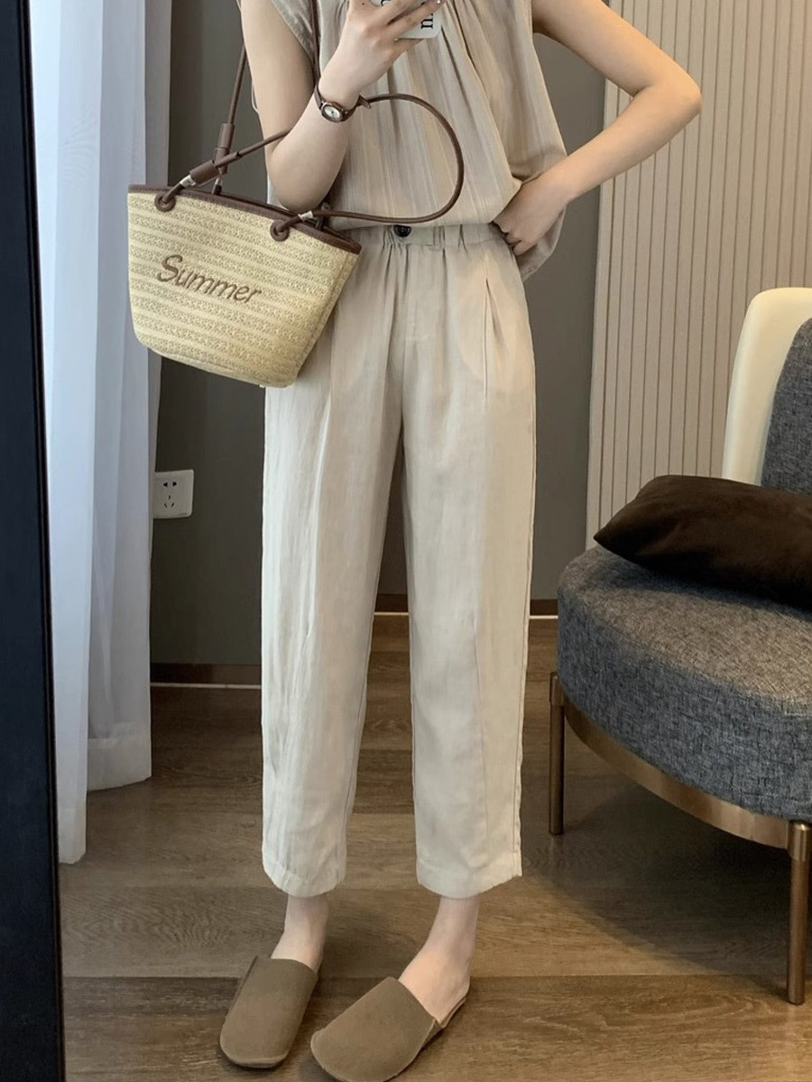 Quần baggy nữ, chất liệu kaki, kiểu dáng trẻ trung quần kiểu nữ, phong cách thời trang Hàn Quốc NeSa Shop QT06