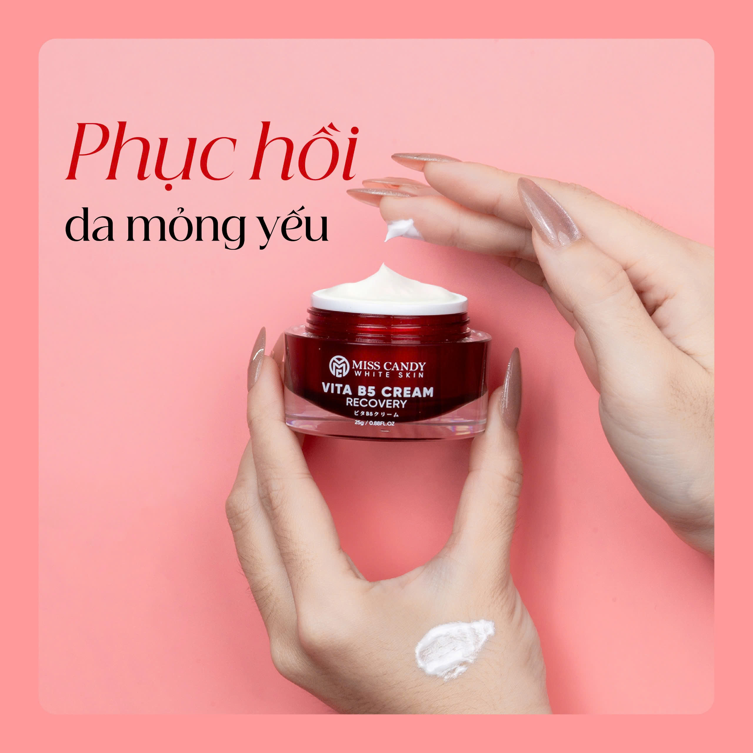 Kem Dưỡng Ẩm Phục Hồi Vita B5 Cream Miss Candy White Skin Hộp 25g