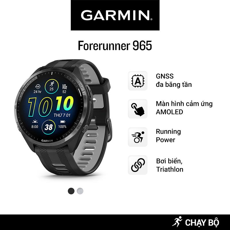 Đồng Hồ Thông Minh Garmin Forerunner 965 GPS (Black/White) - Hàng Chính Hãng