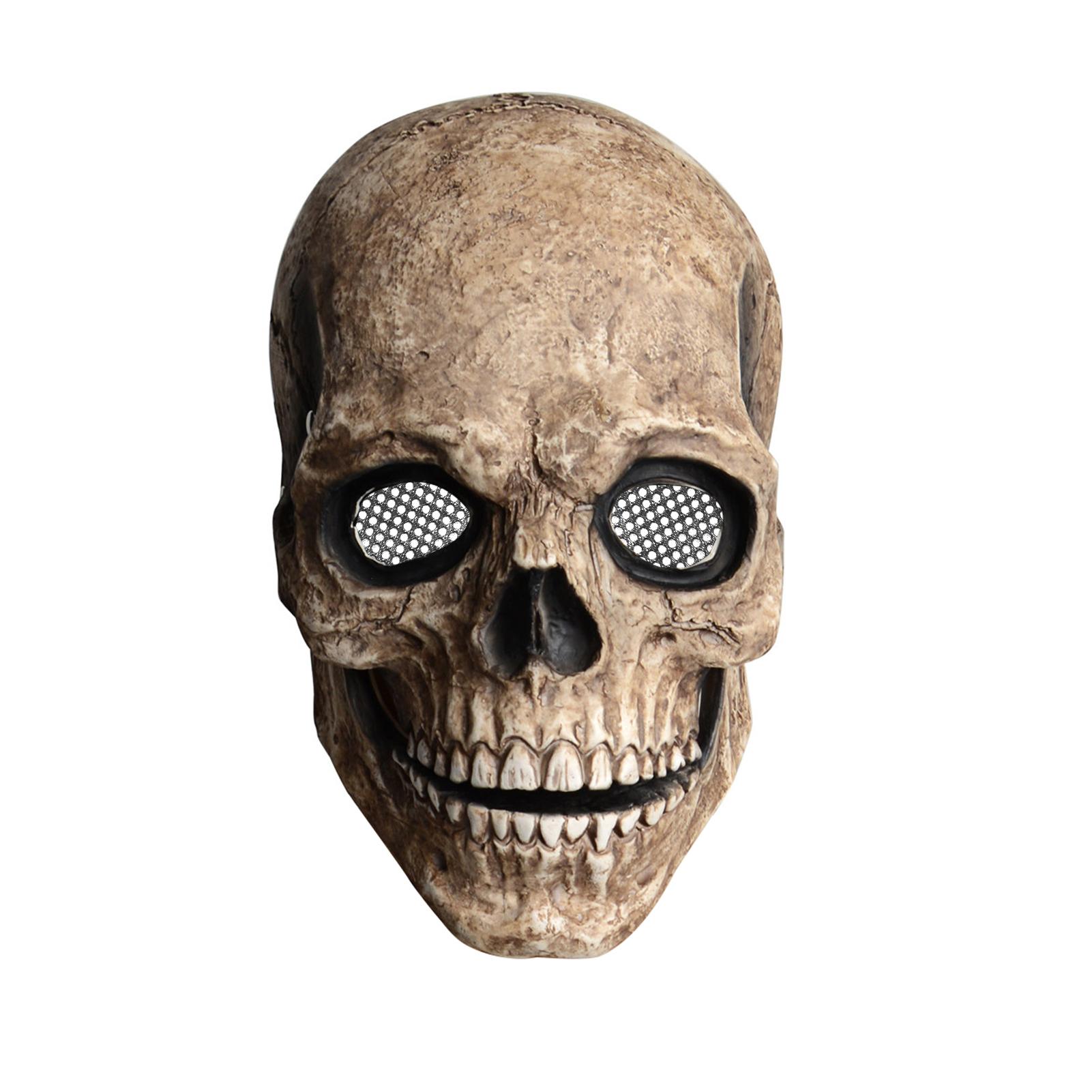 Movable Jaw Full Head Skull Mask Skeleton Mask Halloween Cosplay Scary Mask Horror Helmet for Halloween Decoration