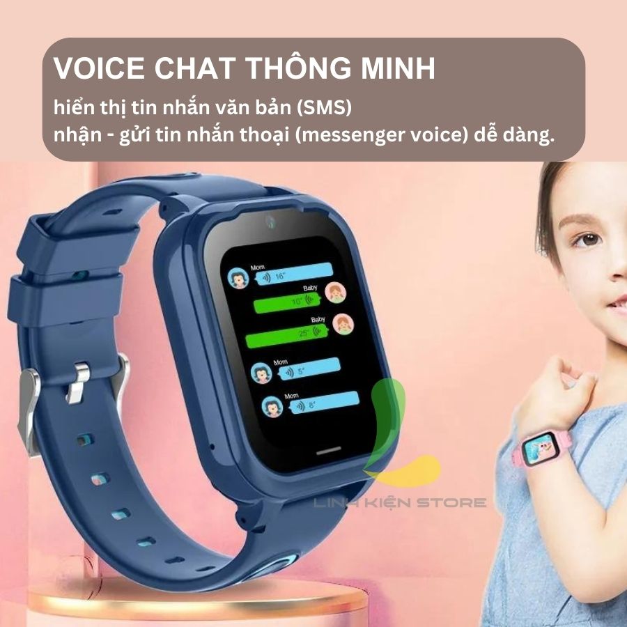 Đồng hồ thông minh định vị trẻ em Wonlex KT28 - Thiết bị đeo tay quan sát trẻ hỗ trợ videocall và nghe gọi 2 chiều - Hàng nhập khẩu