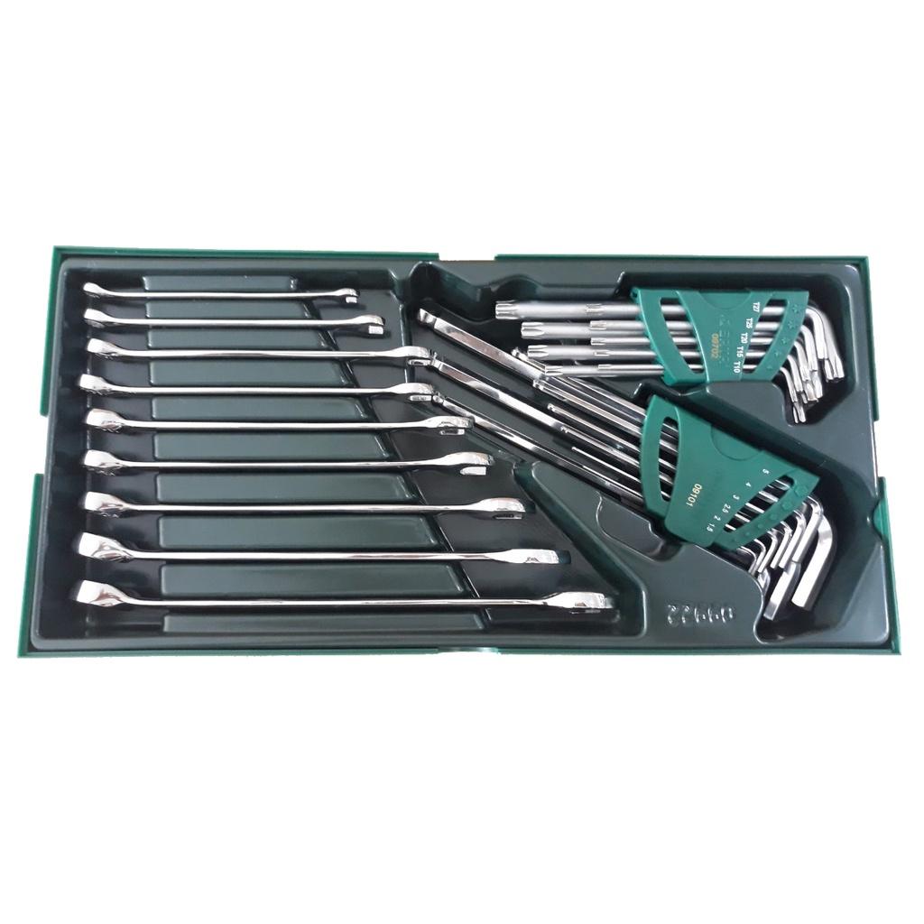 Bộ khay cờ lê vòng miệng 27 chi tiết & bộ lục giác SATA 09922