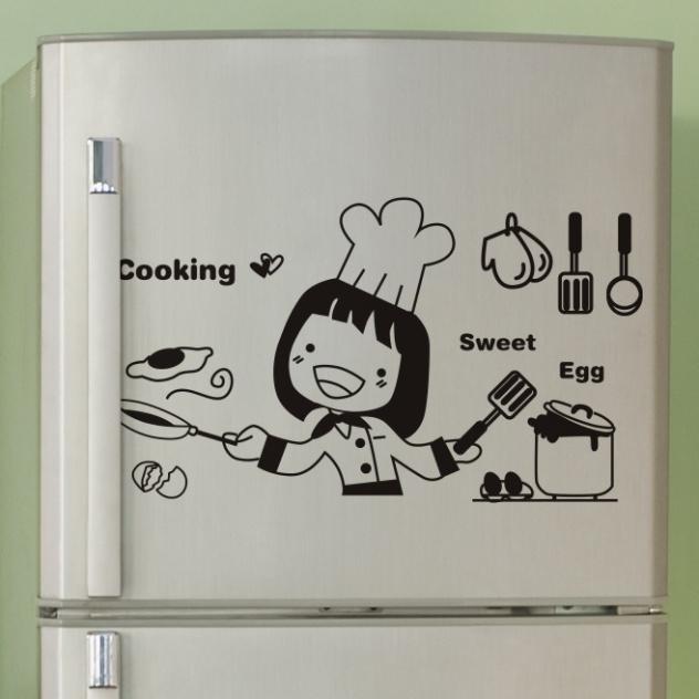Decal trang trí tường - Cô gái bếp trưởng