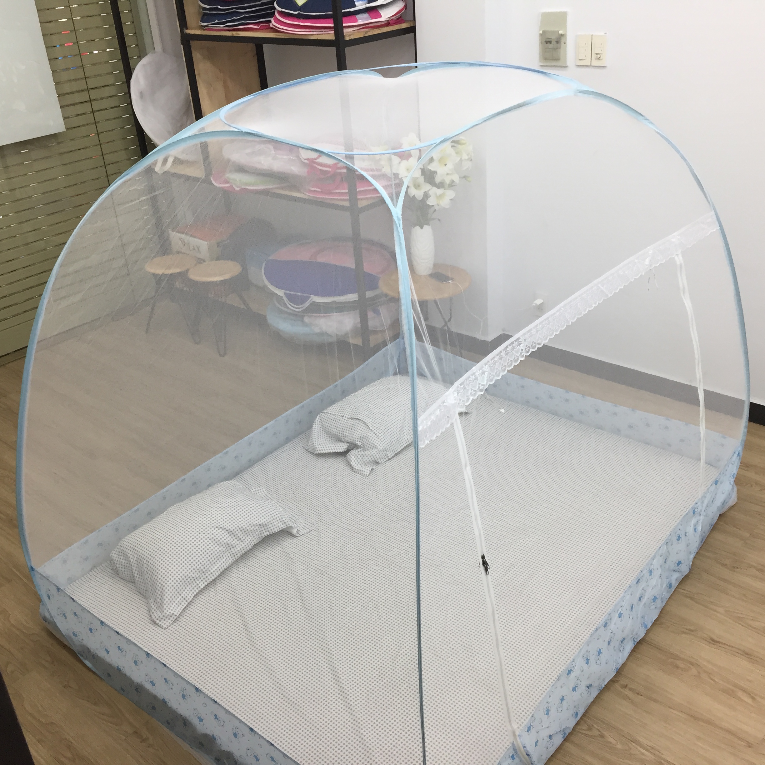 Mùng Chụp Tự Bung- Đỉnh Rộng phối Viền Chân Mộc Miên