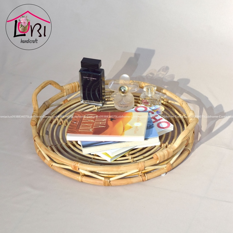 Khay mây tròn đựng đồ - bộ 3 - sang trọng, tinh tế
