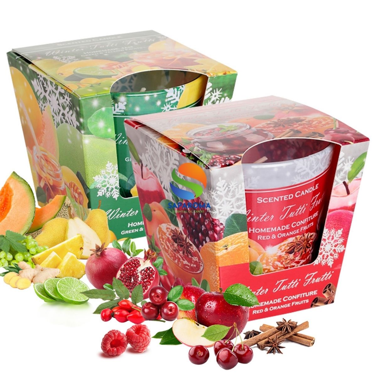 Combo 2 ly nến thơm tinh dầu Bartek Winter Tutti Frutti 115g - nho, quế, lựu, nến trang trí, thơm phòng, thư giãn, hỗ trợ khử mùi