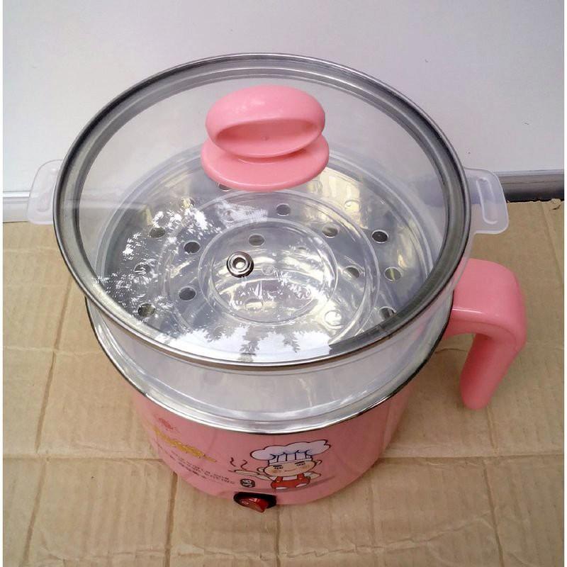 Ca Mì Đa Năng Siêu Tốc Kèm Xửng Hấp Và Nắp Kính Trong Suốt - Nồi Lẩu Mini 18cm Đa Năng Cho 1-2 Người