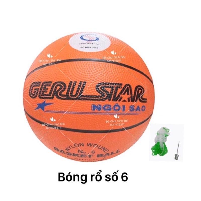 banh bóng rổ số 6 - tặng kim bơm và lưới banh