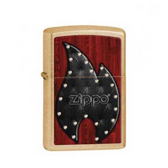 Bật Lửa Zippo Leather Flame Gold Dust Chính Hãng Usa