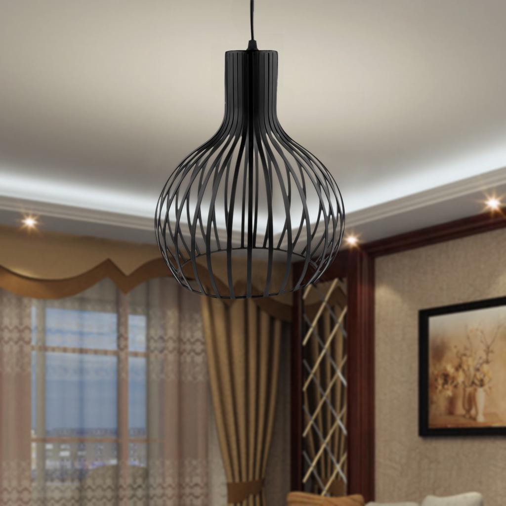 Flat Metal Design Lampshade Ceiling Bulb Chandelier Sconce Room Decor Black