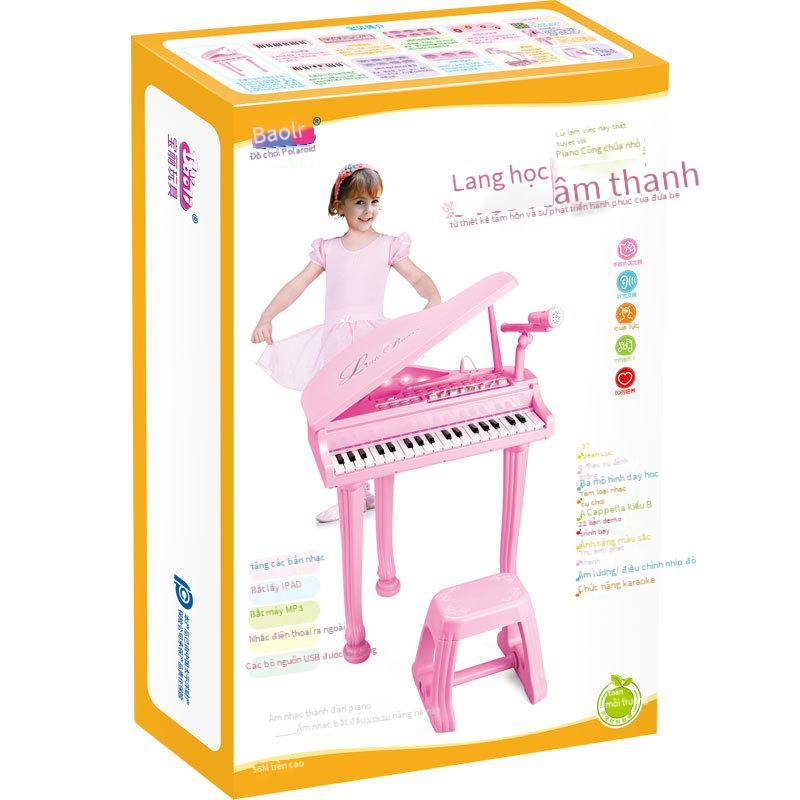 Đảm bảo chất lượng Polaroid 1403 mô phỏng đàn piano cô gái chơi đàn piano giác ngộ công chúa đàn piano mini điện tử có micrô đồ chơi đàn organ điện tử