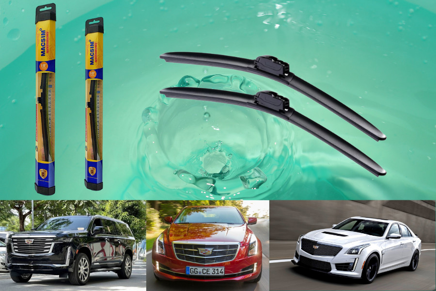 Combo cần gạt nước mưa ô tô Nano Silicon Macsim cho xe Cadillac CTS 2006-2012