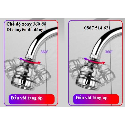 Đầu vòi tăng áp 3 chế độ nước, xoay điều hướng 360 độ, vòi rửa bát - KMISU thiết bị vệ sinh