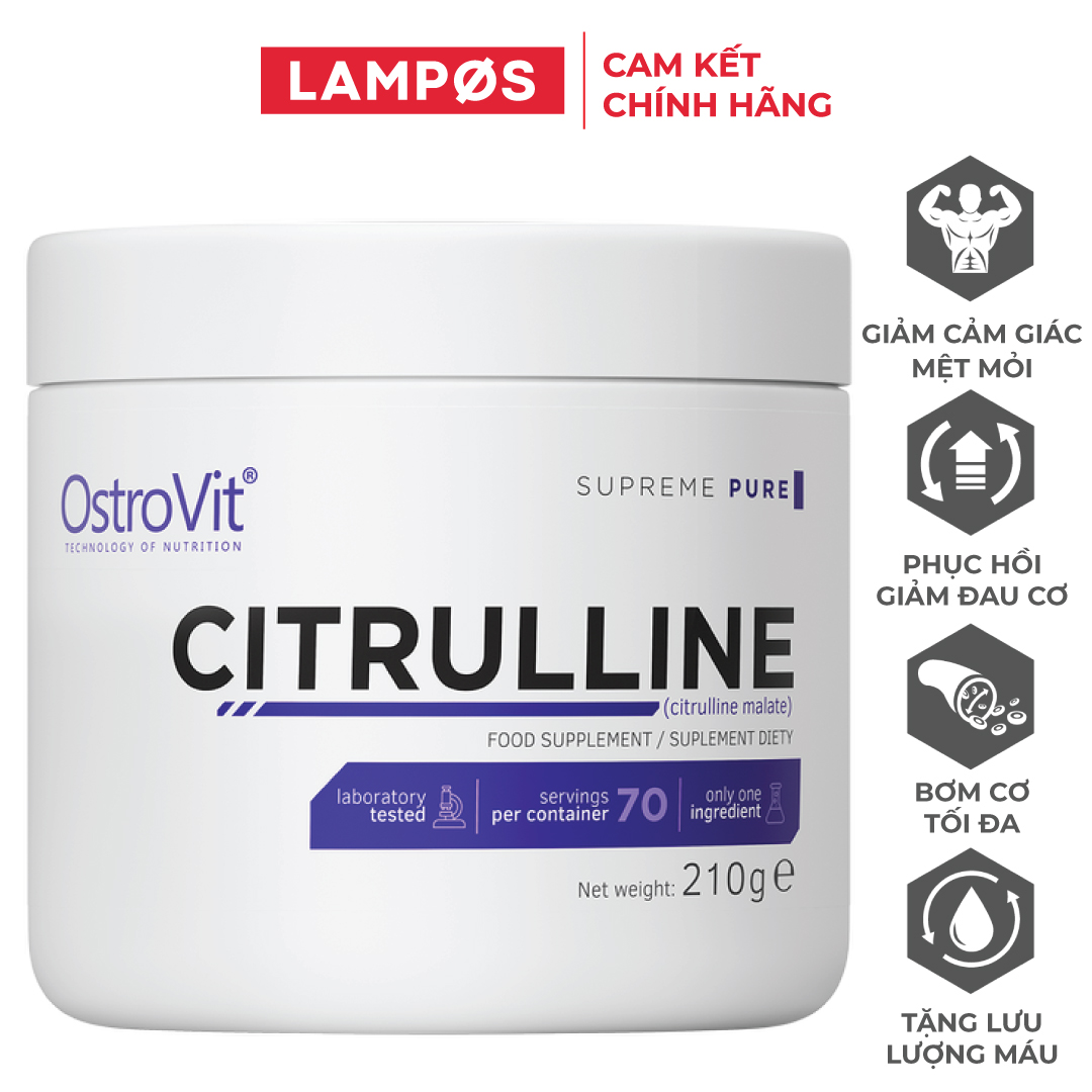 [Chính hãng] Thực Phẩm Bổ Sung Ostrovit Citrulline Malate 210g (Không vị) | Nhập khẩu Ba Lan