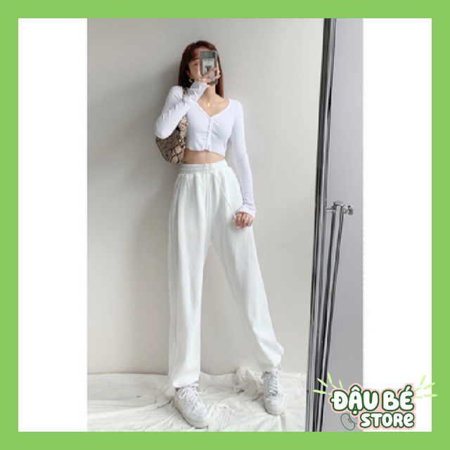 Quần Jogger Thể Thao Nam Nữ dáng dài suông cao cấp-Quần ống rộng bo gấu Unisex basic Pants nhiều màu Ulzzang-DAUBE-Q037