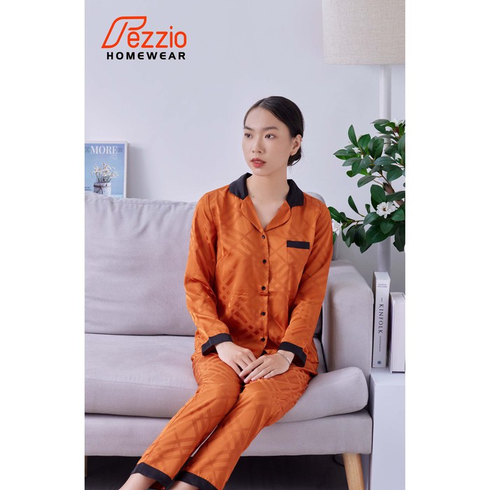 Bộ pijama lụa cao cấp, bộ mặc nhà nữ, pijama cao cấp Fezzio mềm mát chính hãng