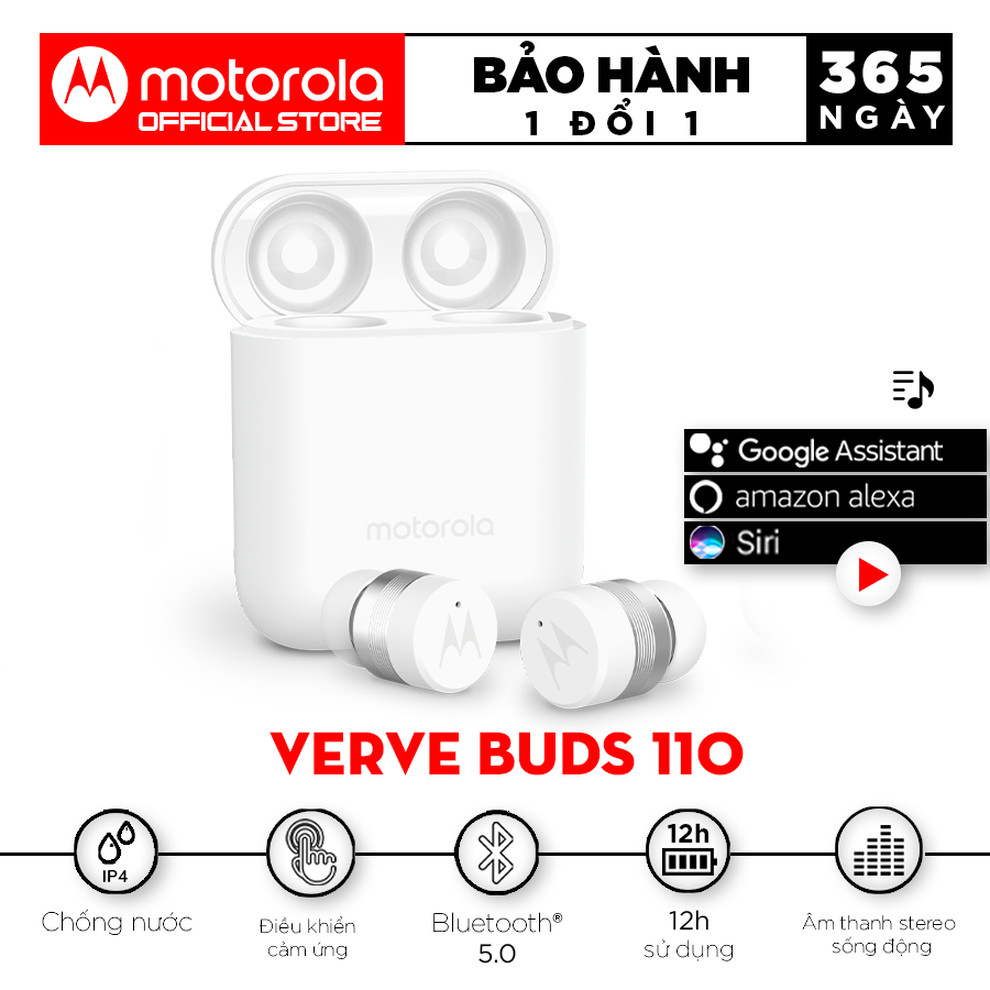 Tai Nghe Bluetooth Motorola Vervebuds 110 - Hàng Chính Hãng