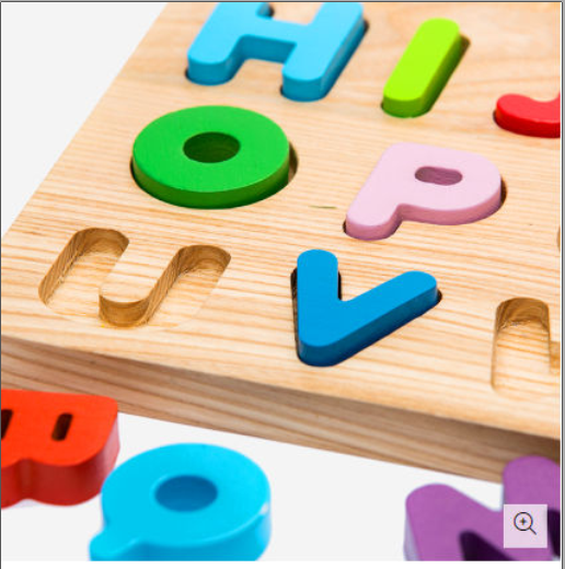 Tấm ráp ABC bằng gỗ chữ hoa, dùng cho bé học chữ - Đồ chơi gỗ Tottosi