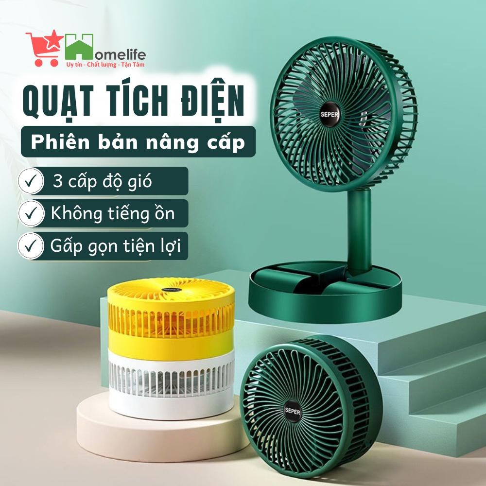 Quạt Tích Điện Để Bàn Mini Super Gấp Gọn Tiện Dụng 3 Cấp Độ Gió Siêu Bền Cáp Sạc USB Tiện Lợi Có Bảo Hành