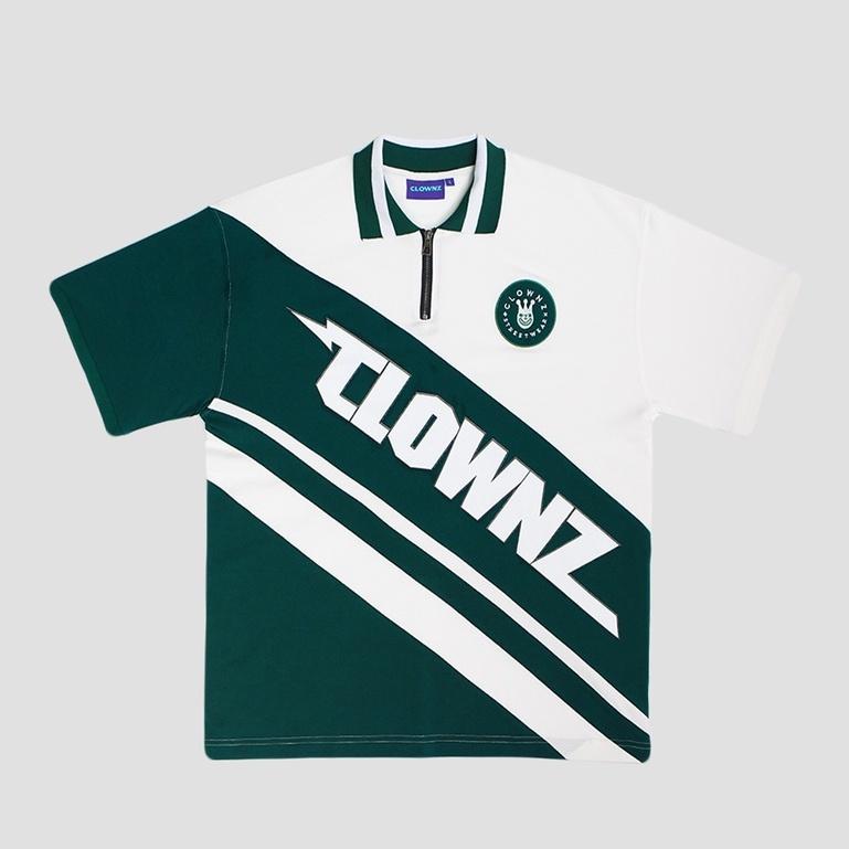 Áo thun polo Diagonal cổ bẻ unisex tay lỡ, cotton, nam nữ form rộng