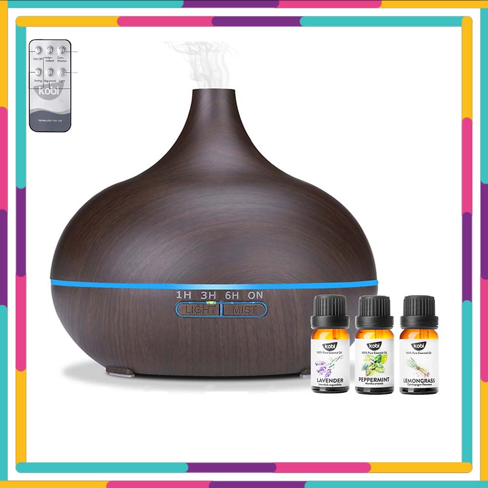 Máy Khuếch Tán Tinh Dầu Thiên Ý tặng 3 Tinh Dầu Kobi: Tinh Dầu Sả Chanh + Tinh Dầu Bưởi + Tinh Dầu Bạc Hà Nguyên Chất