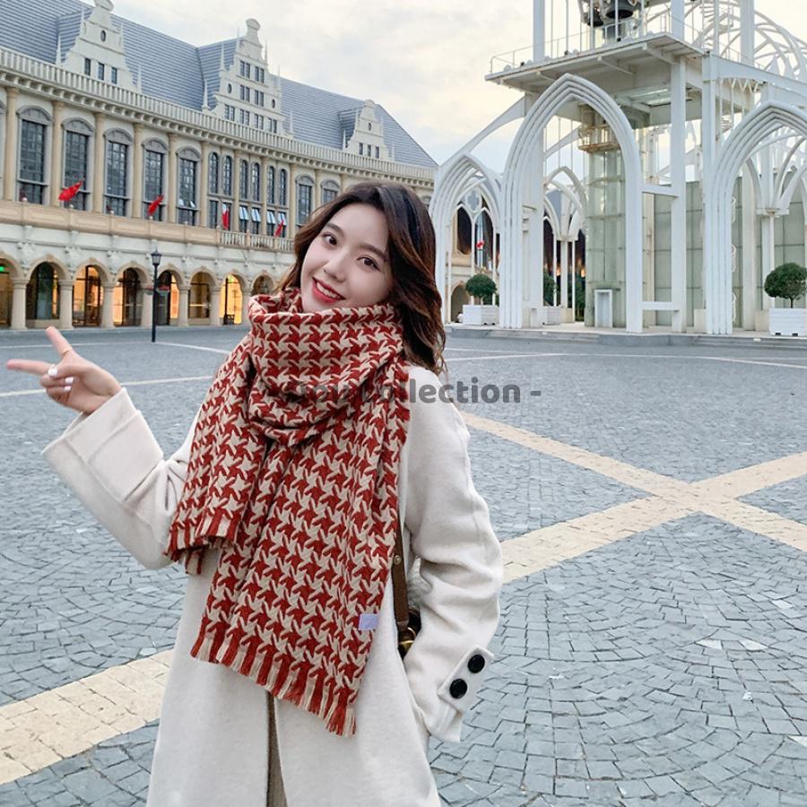 Khăn Choàng Cổ Len (Khăn Cashmere Dày) Cao Cấp Giữ Ấm Mùa Đông Họa Tiết Cao - 60x195cm - PJN.ARC - Mã LN013