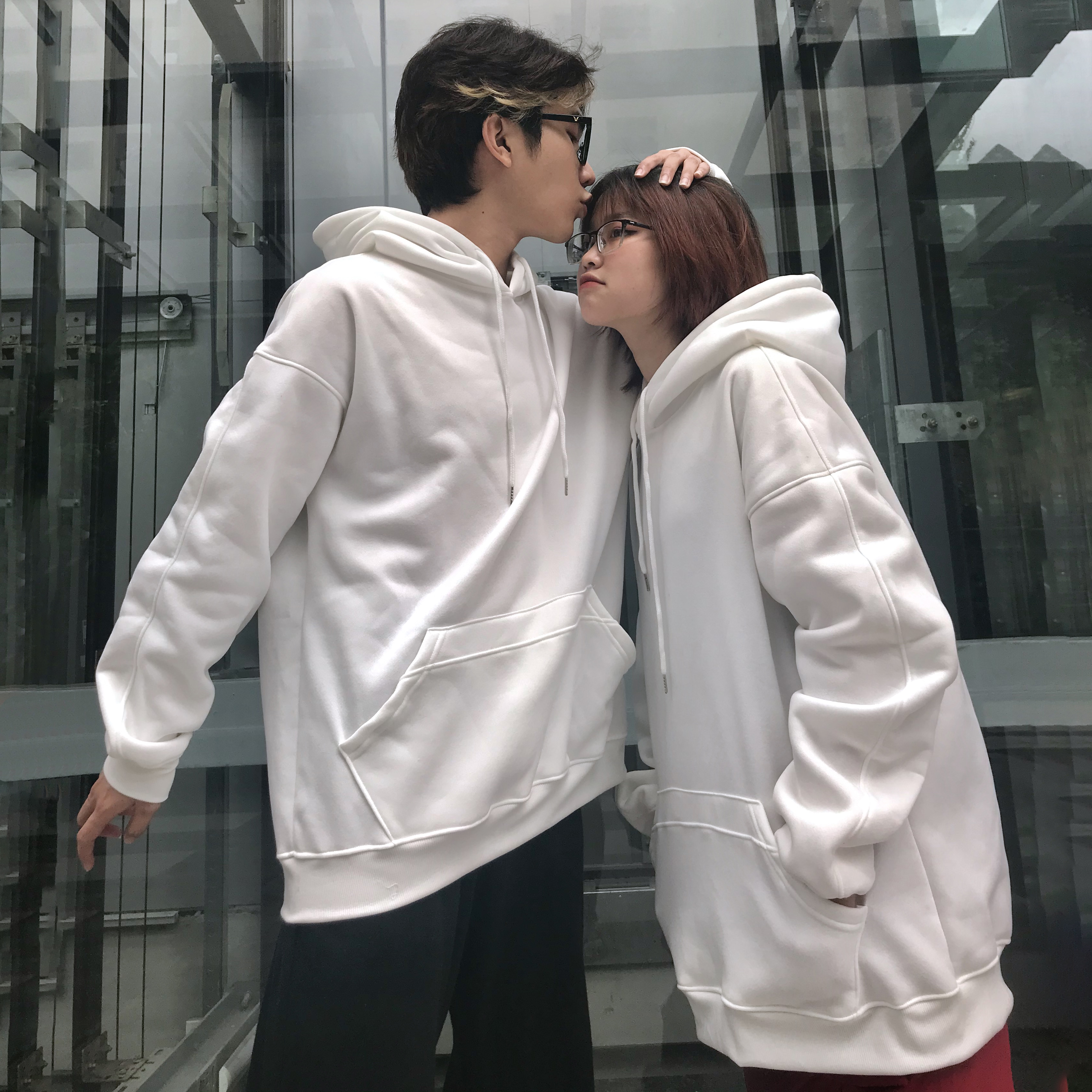 Áo cặp, áo hooadie đôi mùa thu đông dáng unisex form rộng chất nỉ bông