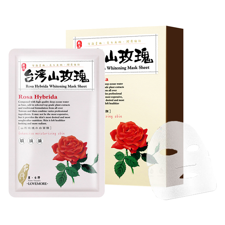 Mặt nạ Hoa Hồng LOVEMORE [MỊN DA - CẤP ẨM] - Đài Loan (28ml x 5 miếng)