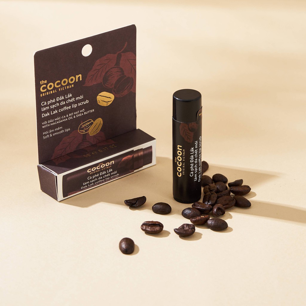 Tẩy da chết môi cà phê Đắk Lắk COCOON mềm môi hồng môi Dak Lak Coffee Lip Scrub COCN10 5g