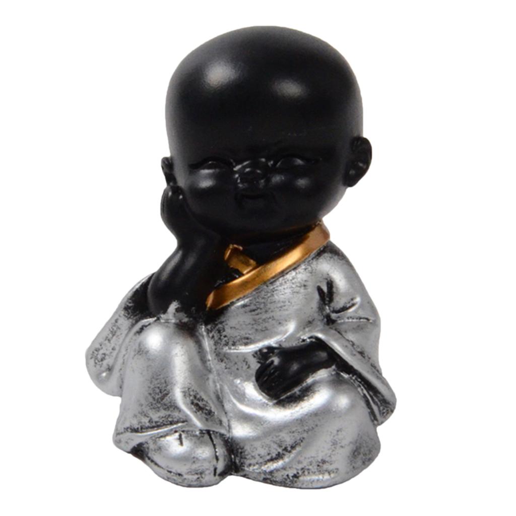 Ceramic Small Buddha Statue Monk Figurine Tea pet Ornaments Style01