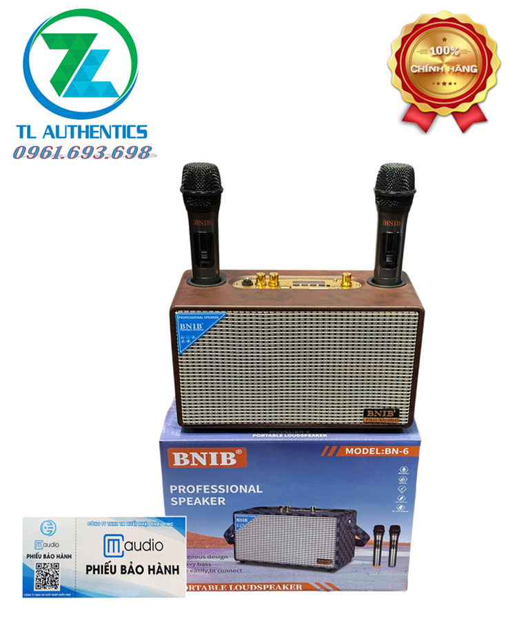 Loa xách tay giá rẻ Karaoke Bluetooth BNIB BN-6 hàng chính hãng nhập khẩu 2024 bảo hành 6 tháng
