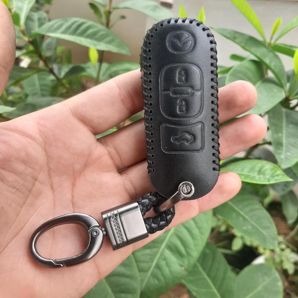 Bao Da Chìa Khóa MAZDA 3 NÚT. Da Bò Nhập Khẩu ITALIA, Khắc Tên + Số ĐT Chủ Xe