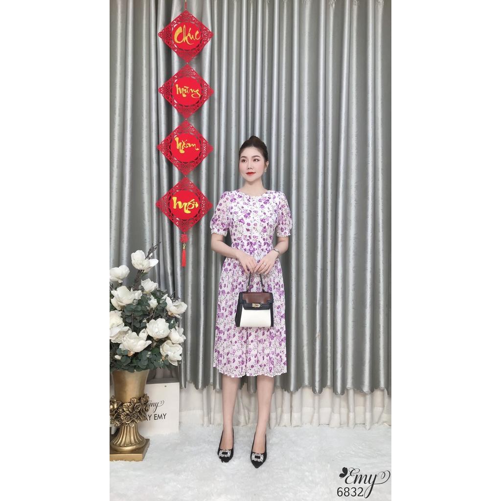 Đầm EMY EM6832 Xoè Dập PLy