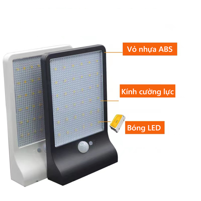 Đèn năng lượng mặt trời gắn tường ,cảm biến chuyển động 48 LED chip LED cao cấp, siêu sáng- K1554