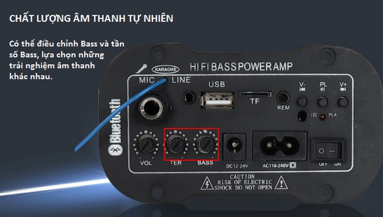 Mạch loa kéo hifi bass power + bluetooth + khe cắm mic D00-168