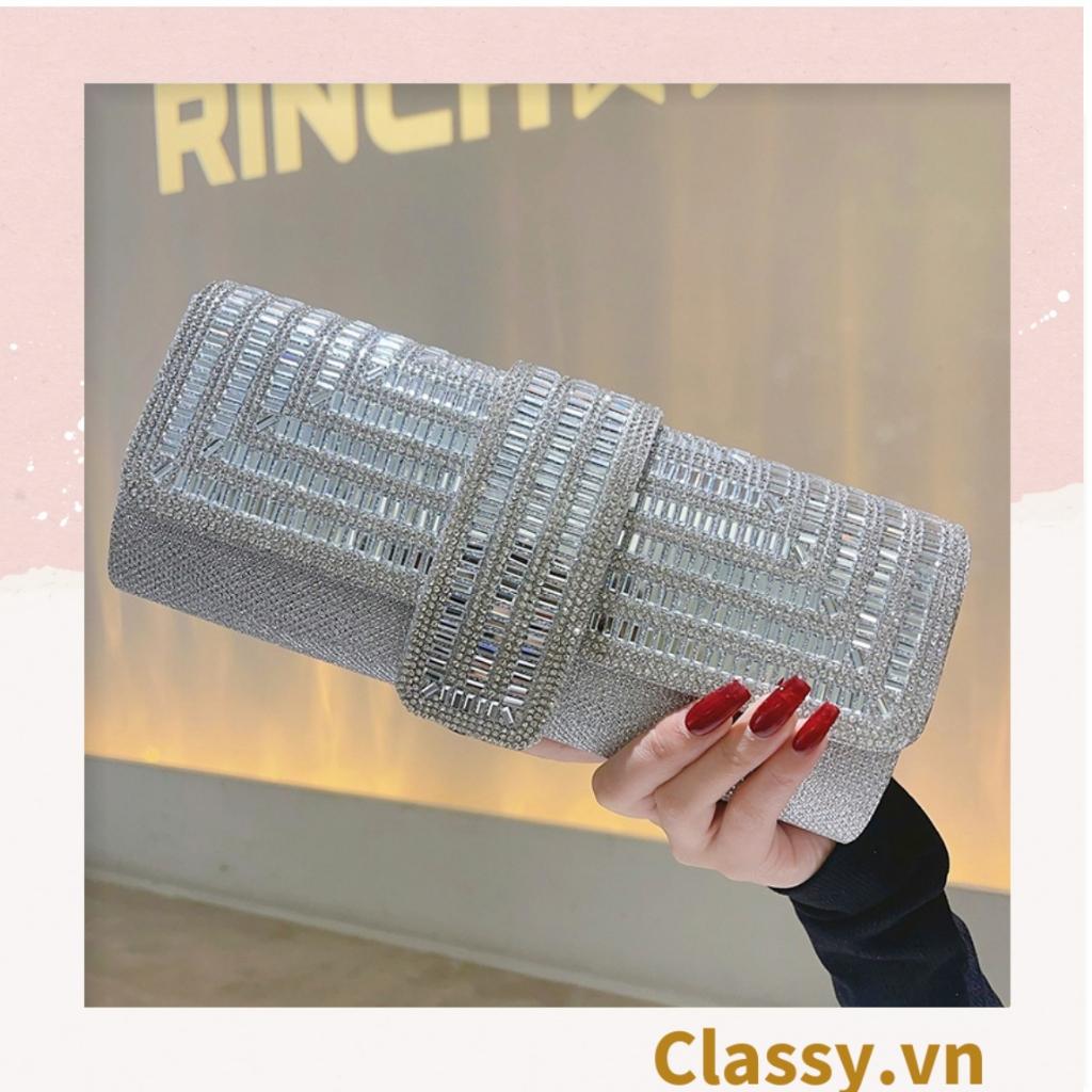 Clutch Classy đi tiệc - Ví cầm tay đính sequin đi tiệc cao cấp có nắp gập T271