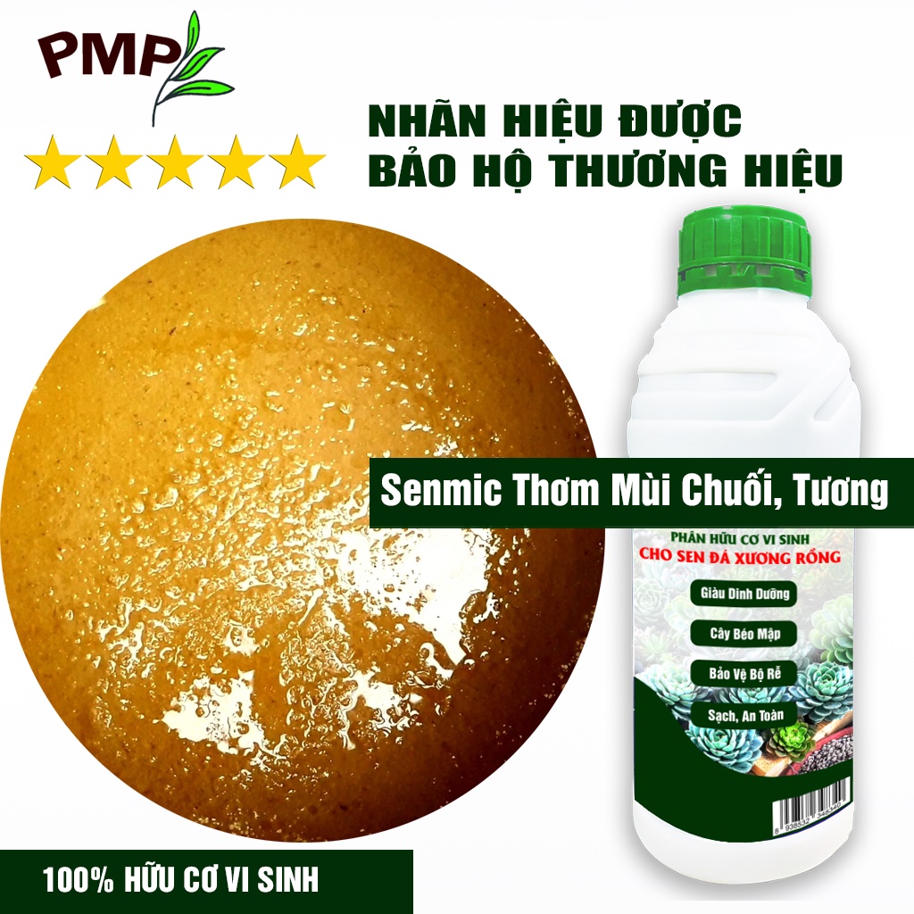 Phân hữu cơ cho sen đá, xương rồng Senmic PMP Phân bón vi sinh cao cấp chai 500ml