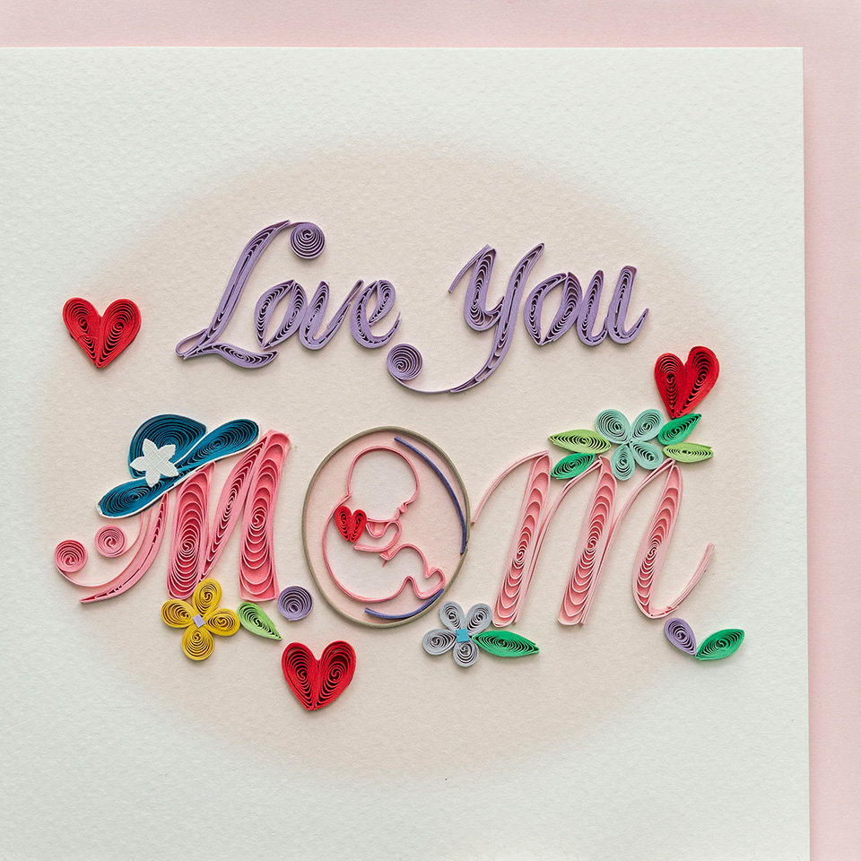 Thiệp Giấy Xoắn Love You Mom - CNBD1512