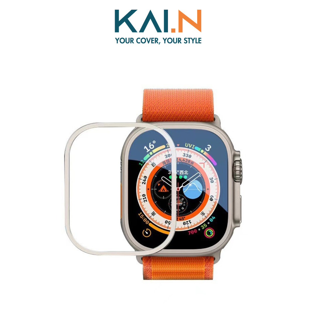 Miếng Dán Cường Lực Khung Viền Titanium Alloy Dành Cho Apple Watch Ultra Kai.N TitanGlass - Hàng Chính Hãng