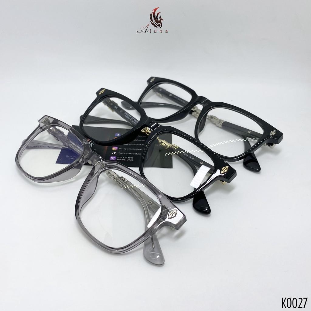 Gọng kính mạ điện Titan + nhựa TR90 cao cấp phong cách retro unisex nam nữ đều đeo được Chrome Heart - K0027 - Aluha