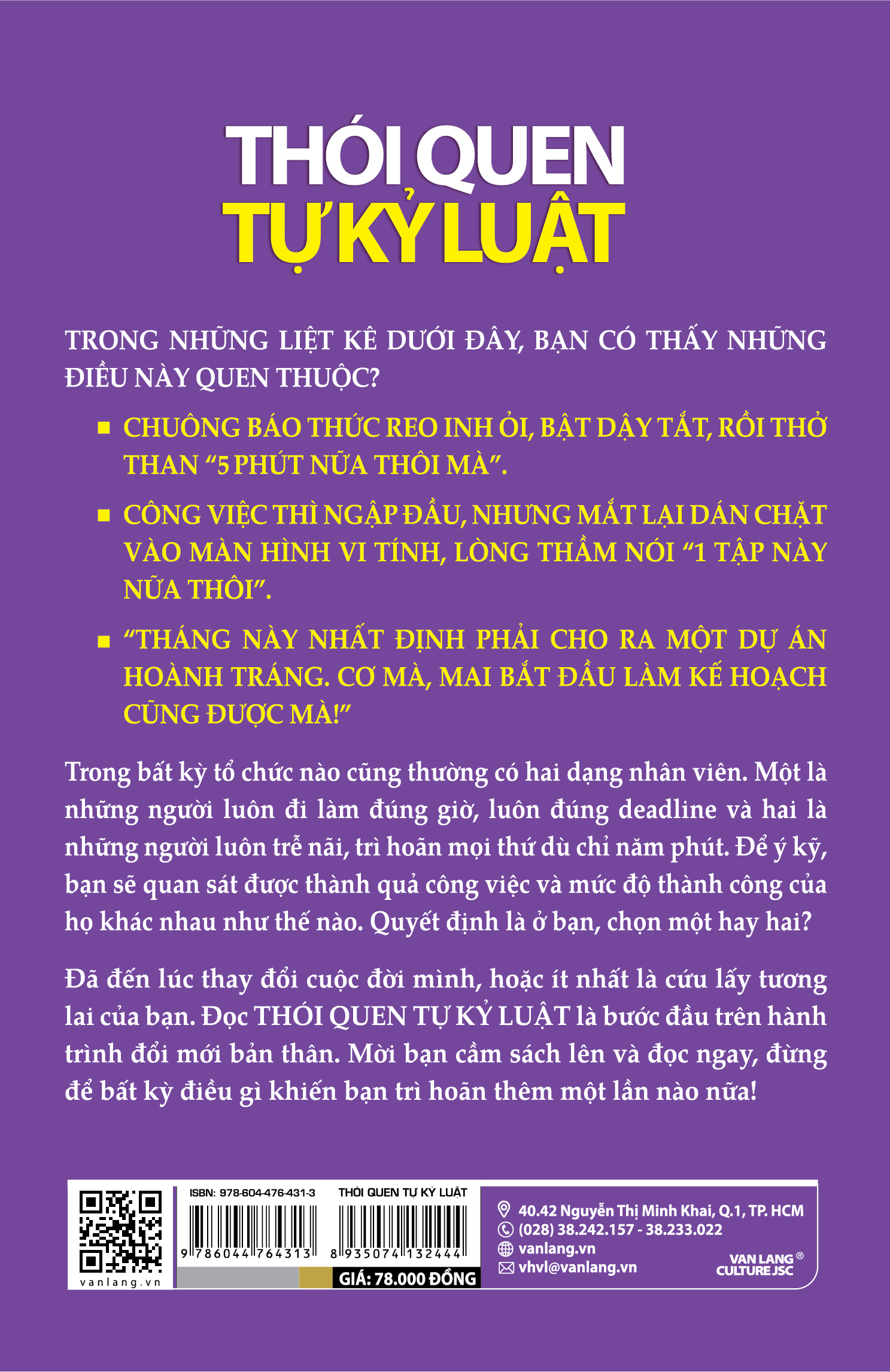 Thói Quen Tự Kỷ Luật - Vanlangbooks - Tái Bản 2023